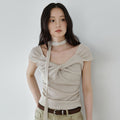 MOSSENTIC Scarf twist top_ Beige