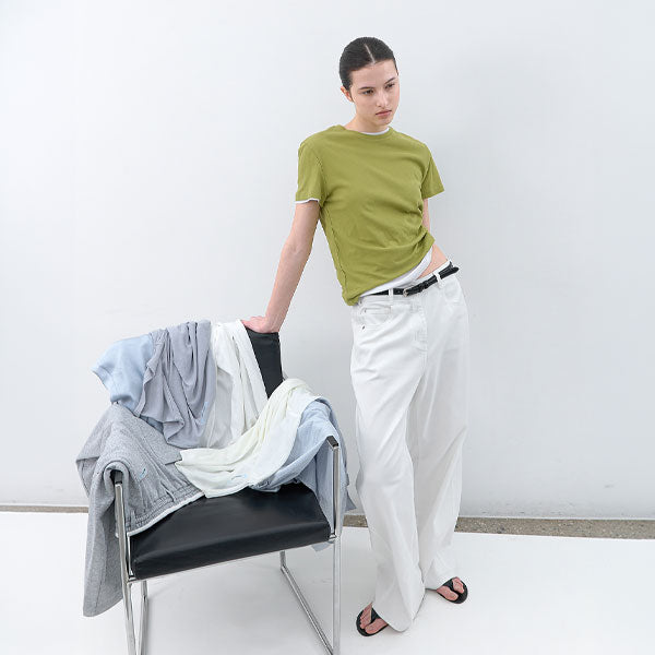 ATELIER NAIN AN SHEER HALF SLEEVE TEE (T-7210)
