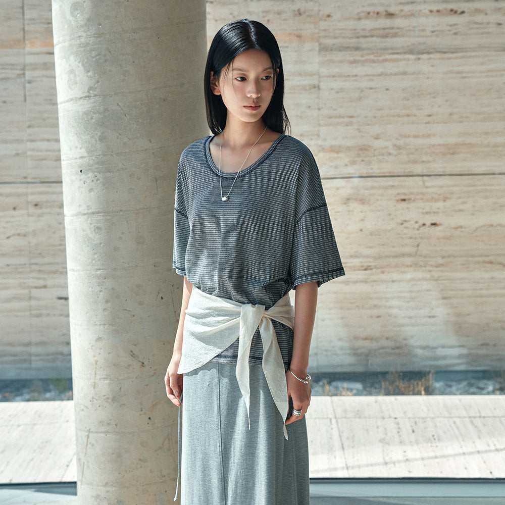 Siyazu SITP5302 U-Neck ST Short Sleeve T-Shirt_Black