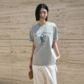 Siyazu SITP5298 Gentle retriever short sleeve t-shirt_Melange gray