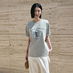 Siyazu SITP5298 Gentle retriever short sleeve t-shirt_Melange gray