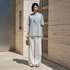 Siyazu SITP5298 Gentle retriever short sleeve t-shirt_Melange gray