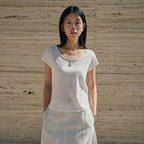 Siyazu [Seo Ji-yeon PICK] SITP5286 Cap sleeve slim short sleeve T-shirt_White