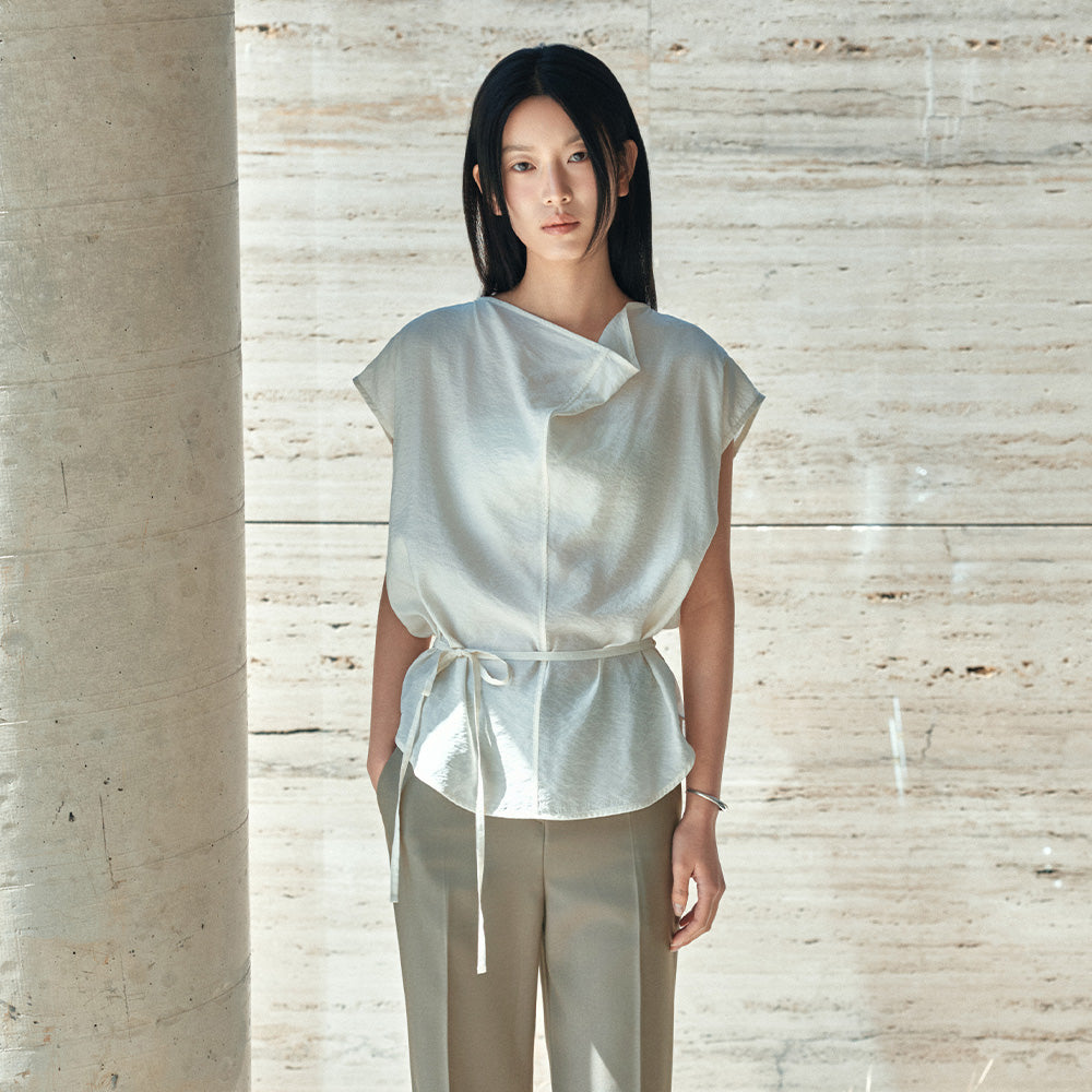 Siyazu SITP5280 Fluid Cowl Blouse_Cream