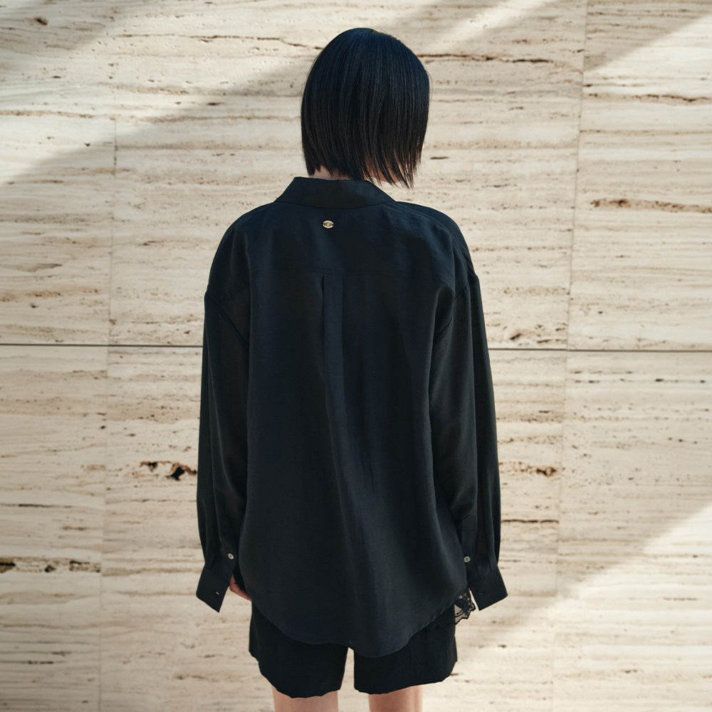 Siyazu SITP5278 Soft Sheer Summer Shirt_Black