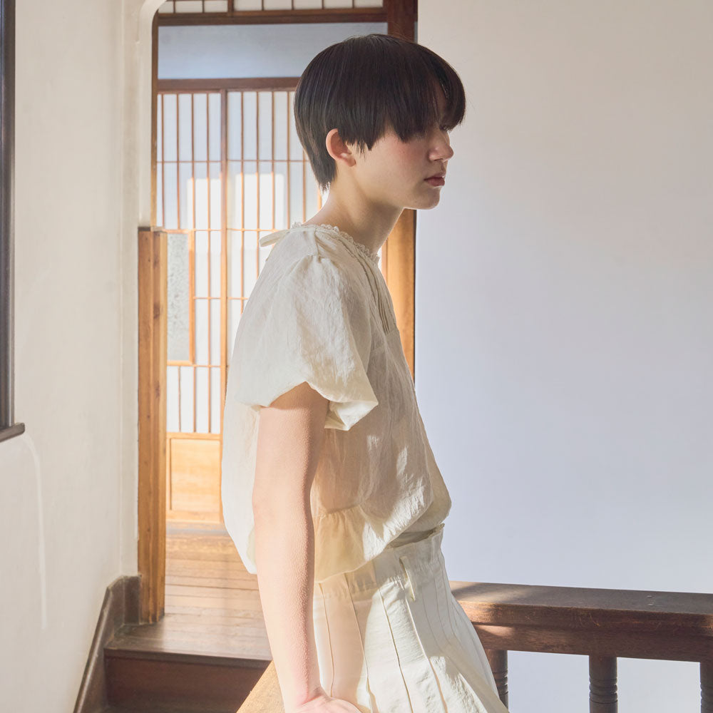 MUSED [1st Reorder] Mused Soft Sheer Blouse - Beige