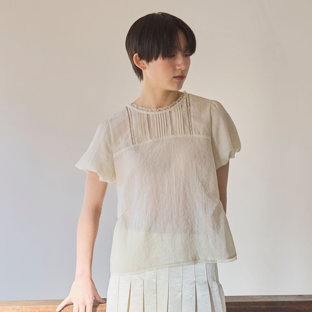 MUSED [1st Reorder] Mused Soft Sheer Blouse - Beige