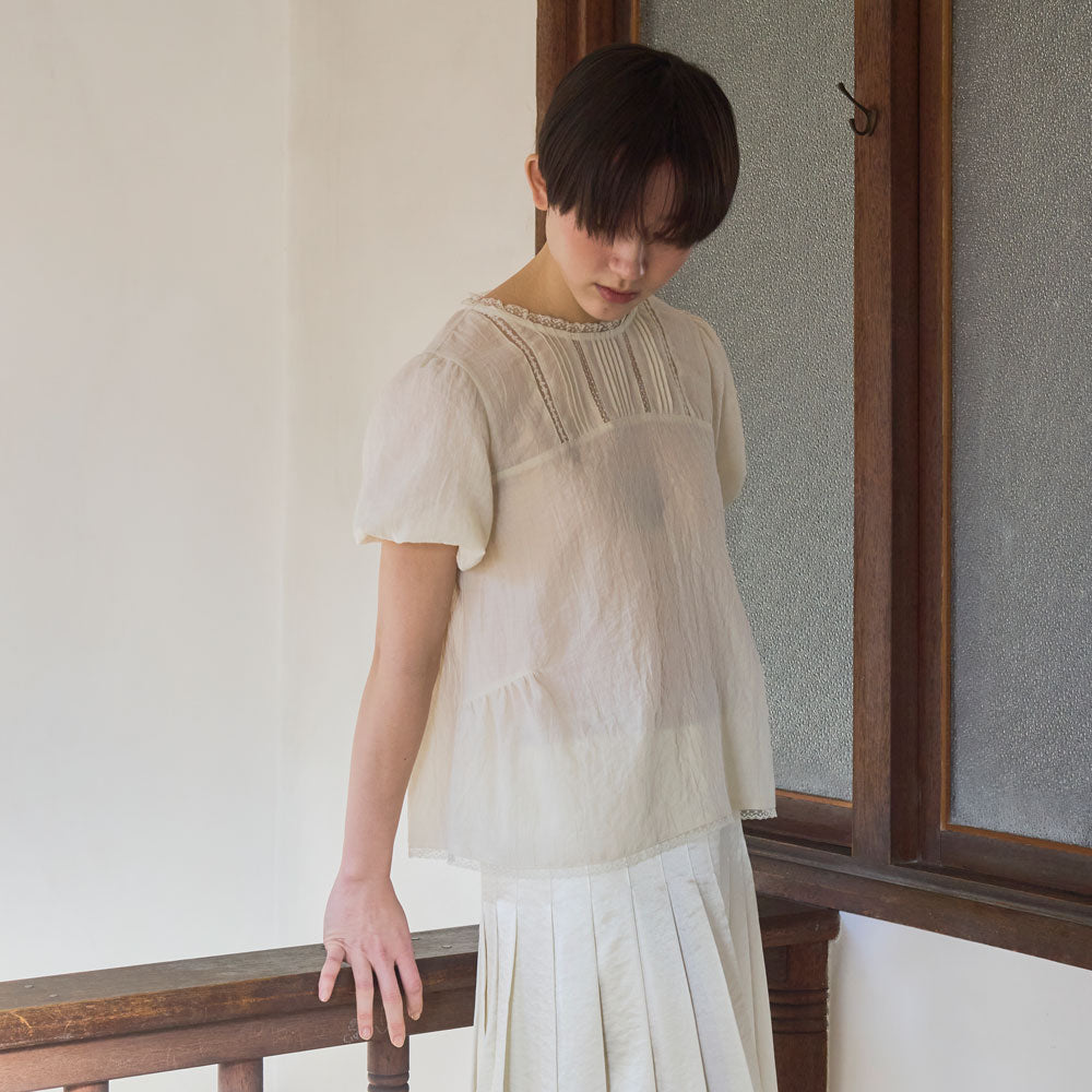 MUSED [1st Reorder] Mused Soft Sheer Blouse - Beige