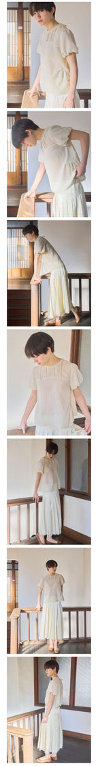 MUSED [1st Reorder] Mused Soft Sheer Blouse - Beige