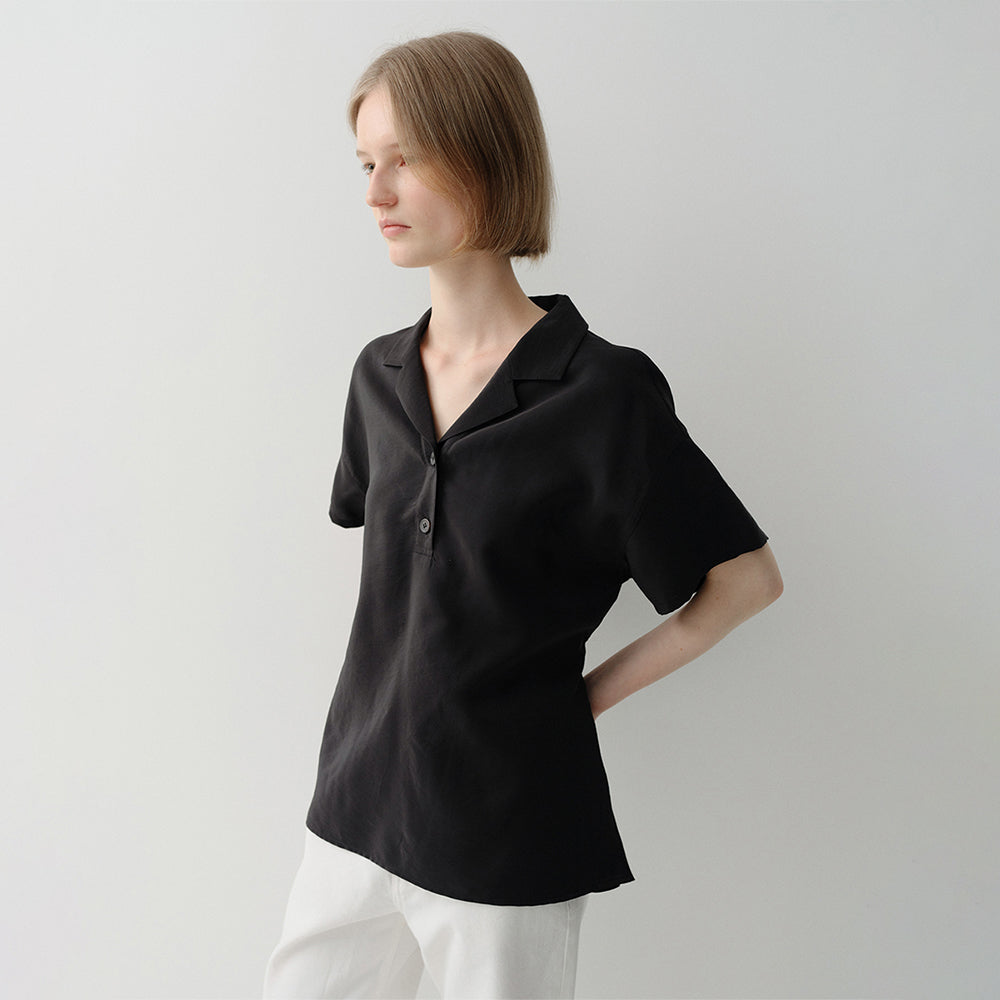 EAAH RAYON DRAWSTRING BLOUSE (BLACK)