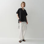 EAAH RAYON DRAWSTRING BLOUSE (BLACK)
