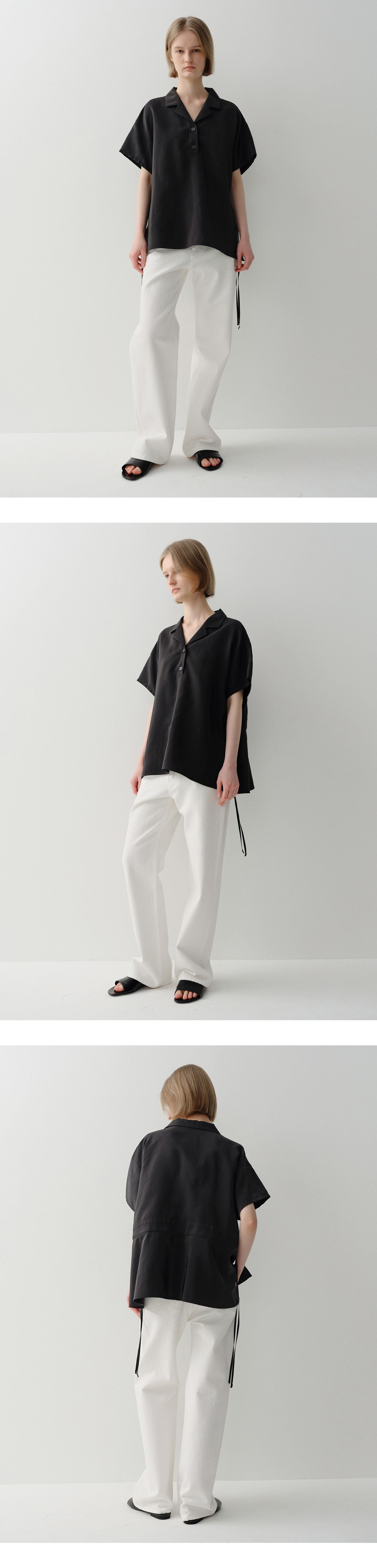 EAAH RAYON DRAWSTRING BLOUSE (BLACK)
