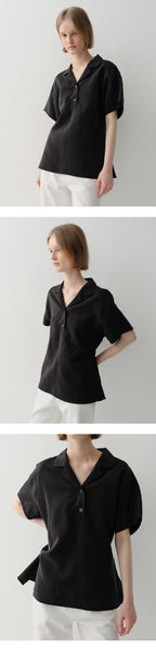 EAAH RAYON DRAWSTRING BLOUSE (BLACK)