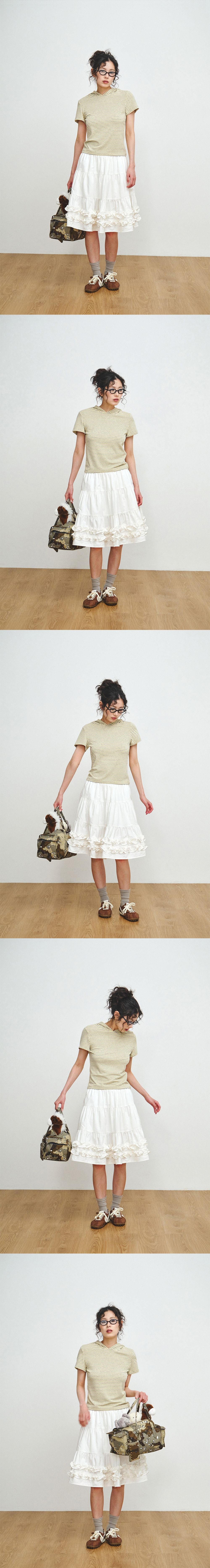 PLZPROJECT SHORT SLEEVE HOODED T-SHIRT, BUTTER