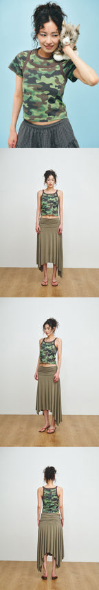 PLZPROJECT CAMO SLEEVELESS TOP