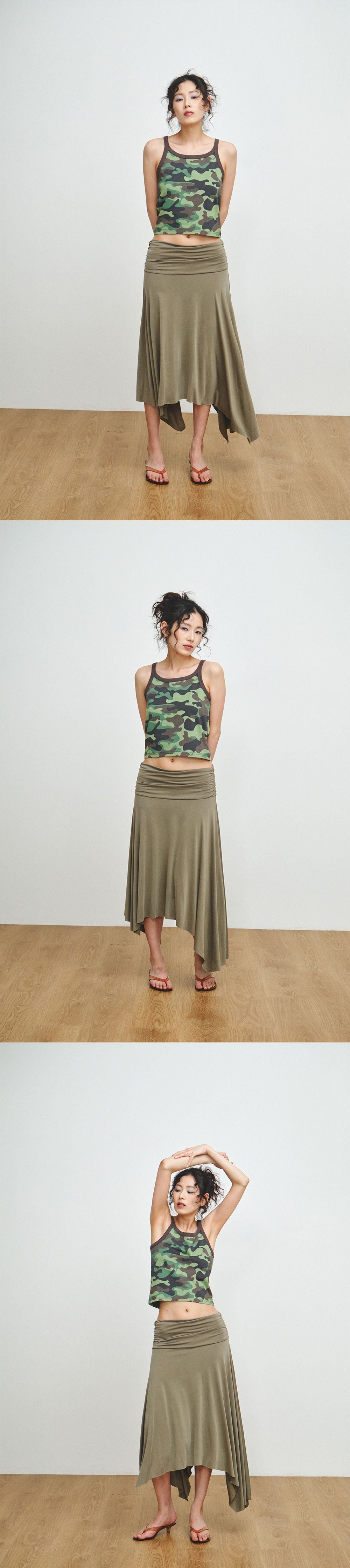 PLZPROJECT CAMO SLEEVELESS TOP