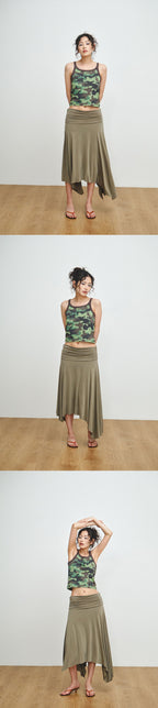PLZPROJECT CAMO SLEEVELESS TOP