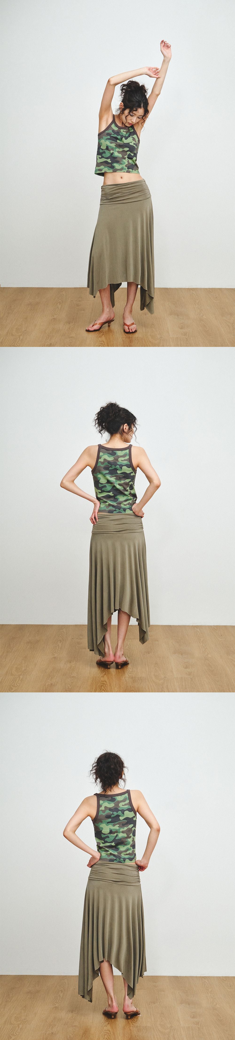 PLZPROJECT CAMO SLEEVELESS TOP
