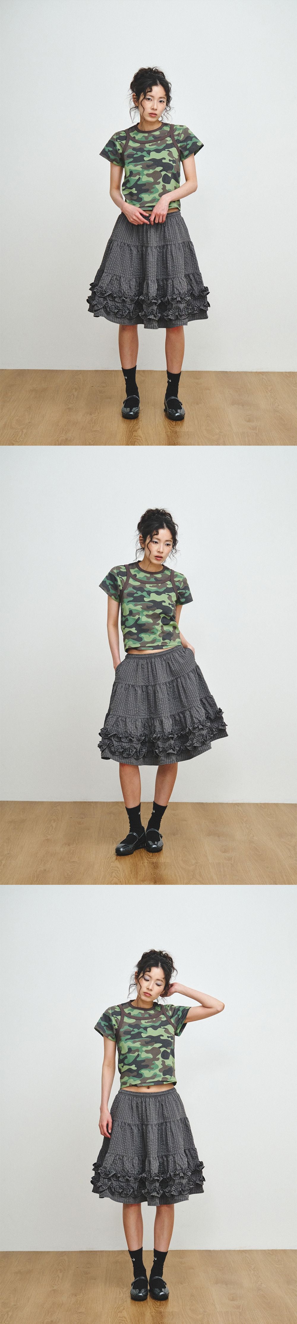 PLZPROJECT CAMO SLEEVELESS TOP