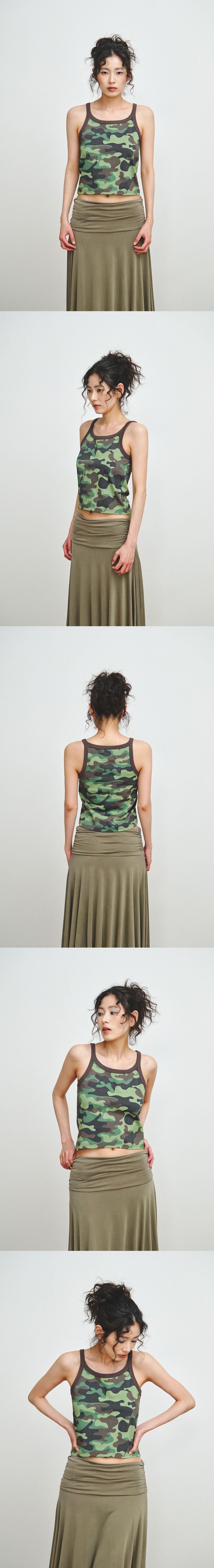 PLZPROJECT CAMO SLEEVELESS TOP