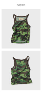 PLZPROJECT CAMO SLEEVELESS TOP