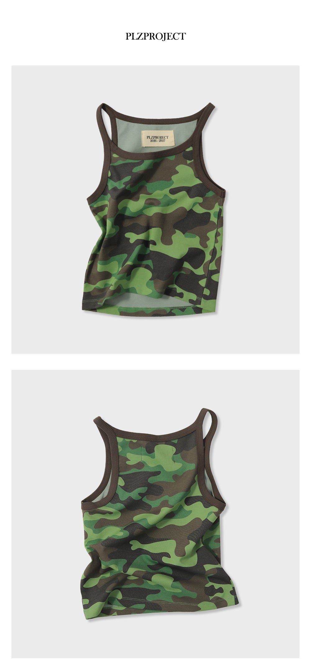 PLZPROJECT CAMO SLEEVELESS TOP