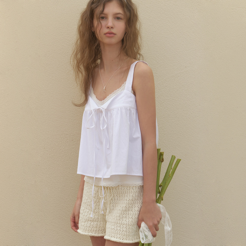 RE_L Rati strap sleeveless blouse (white)