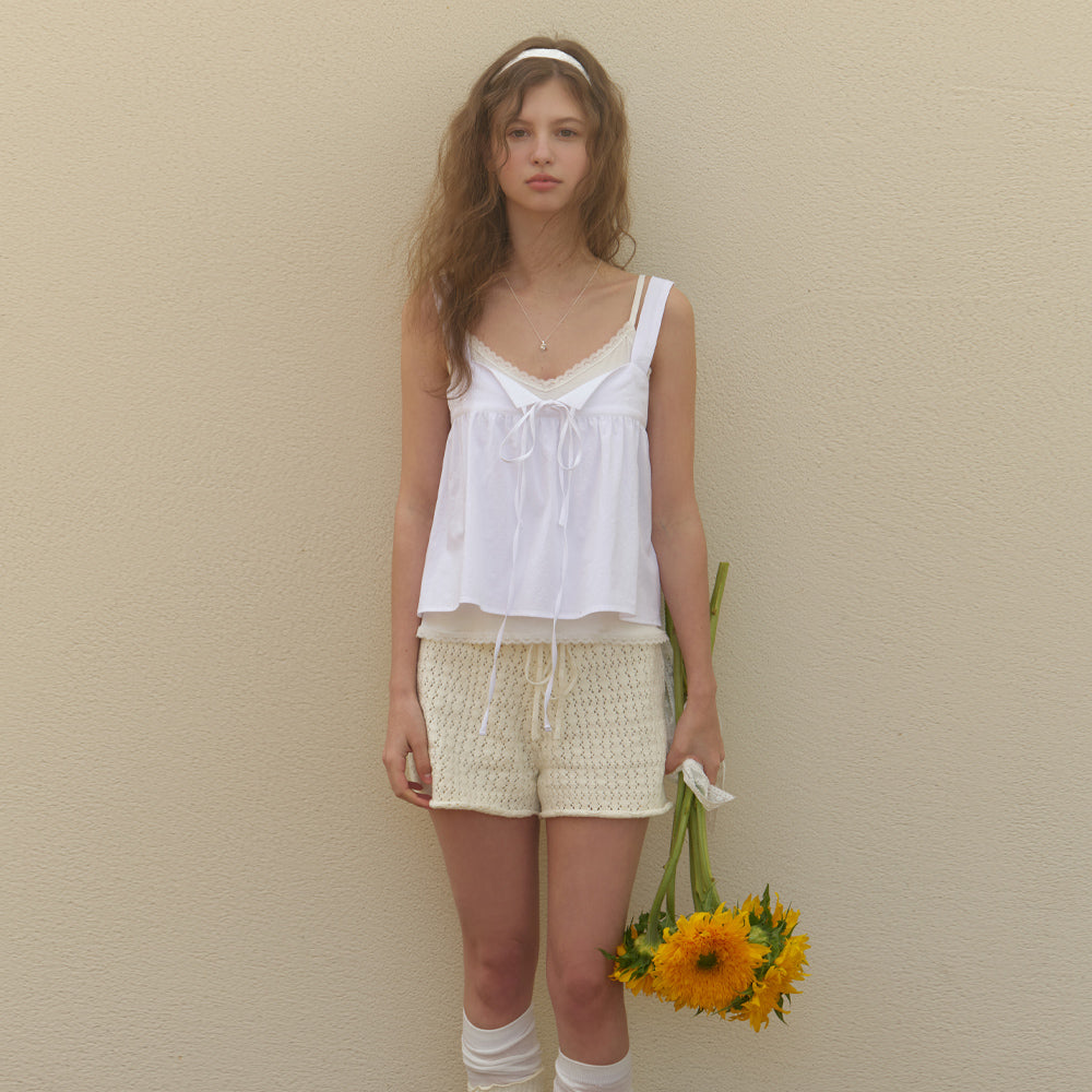 RE_L Rati strap sleeveless blouse (white)
