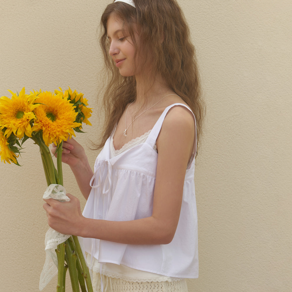 RE_L Rati strap sleeveless blouse (white)