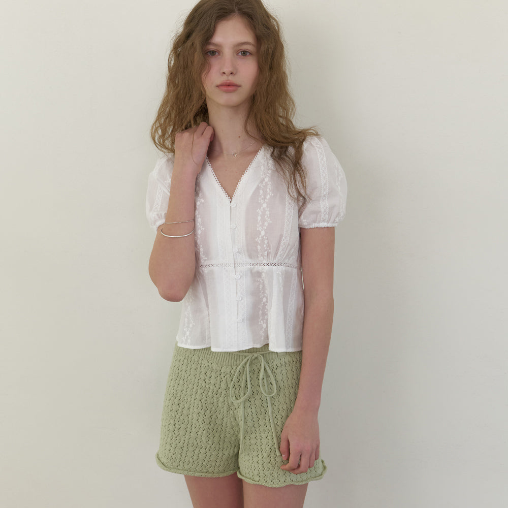RE_L [2nd] Feria cotton v blouse (white)