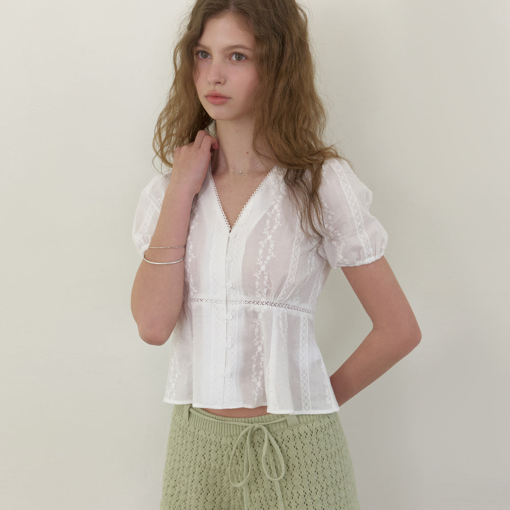 RE_L [2nd] Feria cotton v blouse (white)
