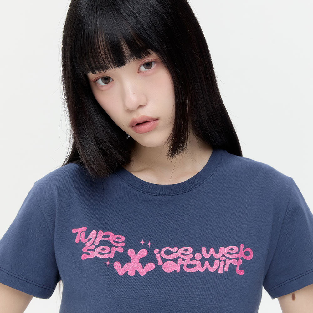 typeservice Vivid Twirl Glitter Top [Navy]