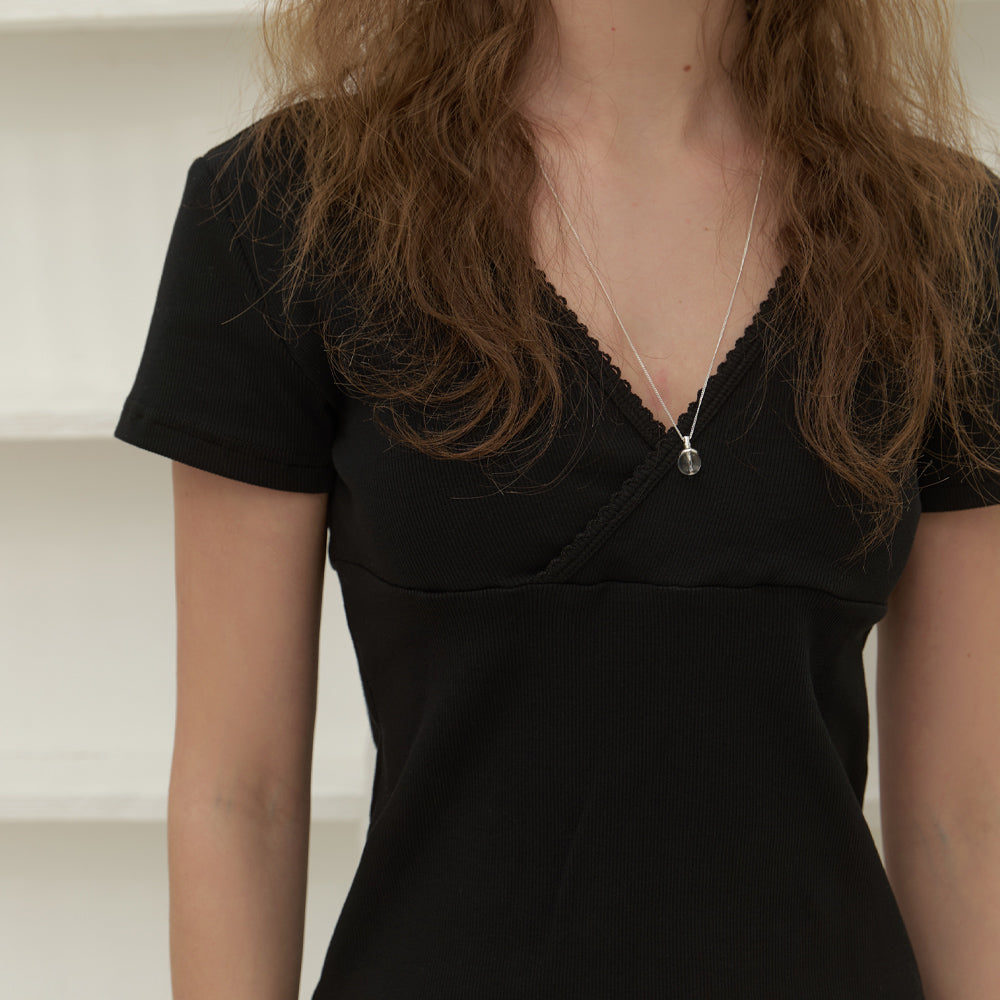RE_L Sia v lace half t-shirt (black)