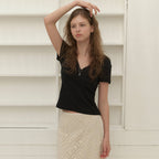 RE_L Sia v lace half t-shirt (black)