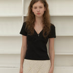RE_L Sia v lace half t-shirt (black)