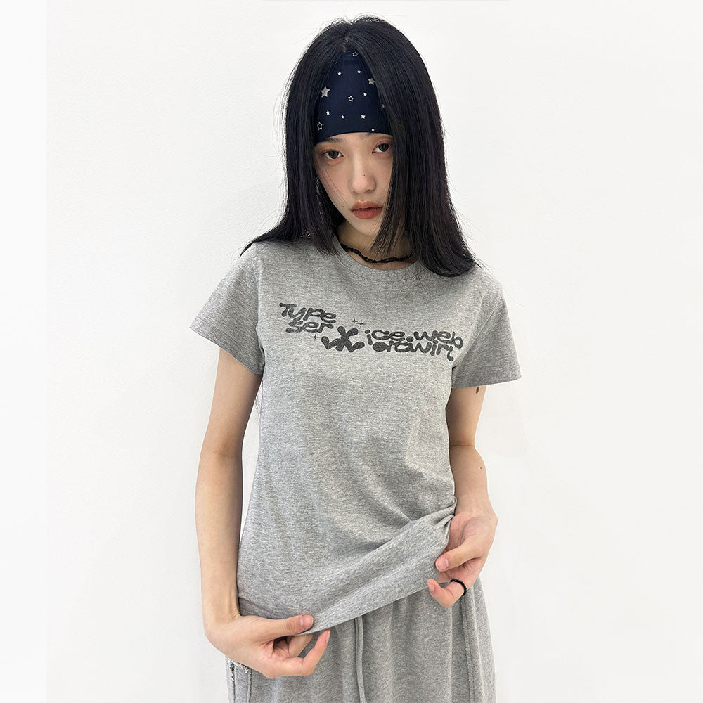 typeservice Vivid Twirl Glitter Top [Gray]