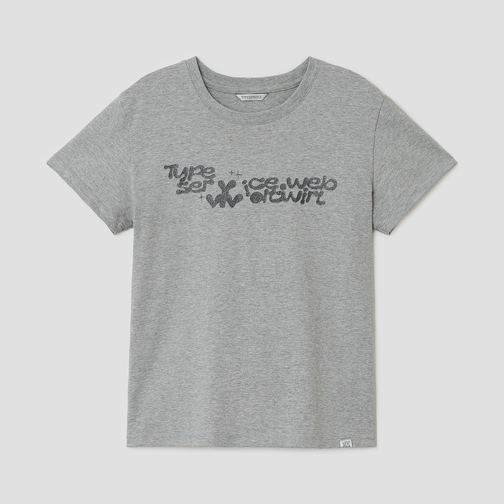 typeservice Vivid Twirl Glitter Top [Gray]