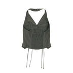 ORDINARY HOLIDAY HALTER NECK TOP [DEEP BROWN ]