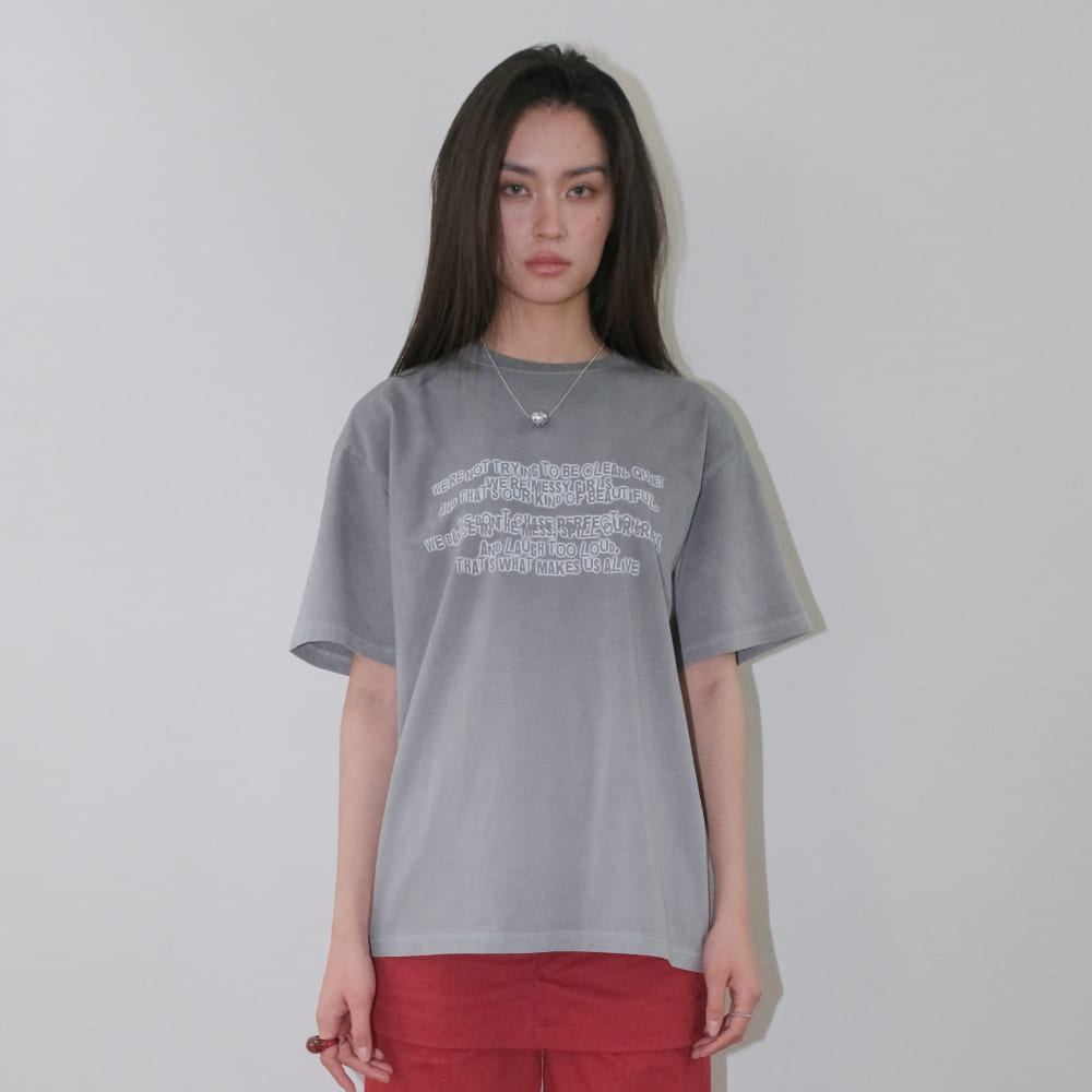 ORDINARY HOLIDAY SPRAY WASHED OVER FIT T-SHIRT [GRAY]