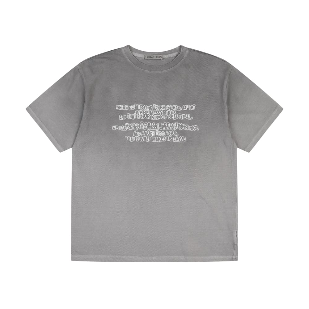 ORDINARY HOLIDAY SPRAY WASHED OVER FIT T-SHIRT [GRAY]