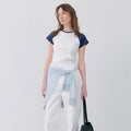 NOTIA RAGLAN HALF SLEEVE T-SHIRTS - WHITE/BLUE
