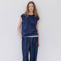 NOTIA SILKET COTTON T-SHIRTS - NAVY