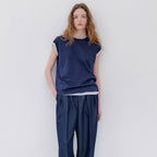NOTIA SILKET COTTON T-SHIRTS - NAVY