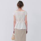 NOTIA WIDE NECK BLOUSE - IVORY