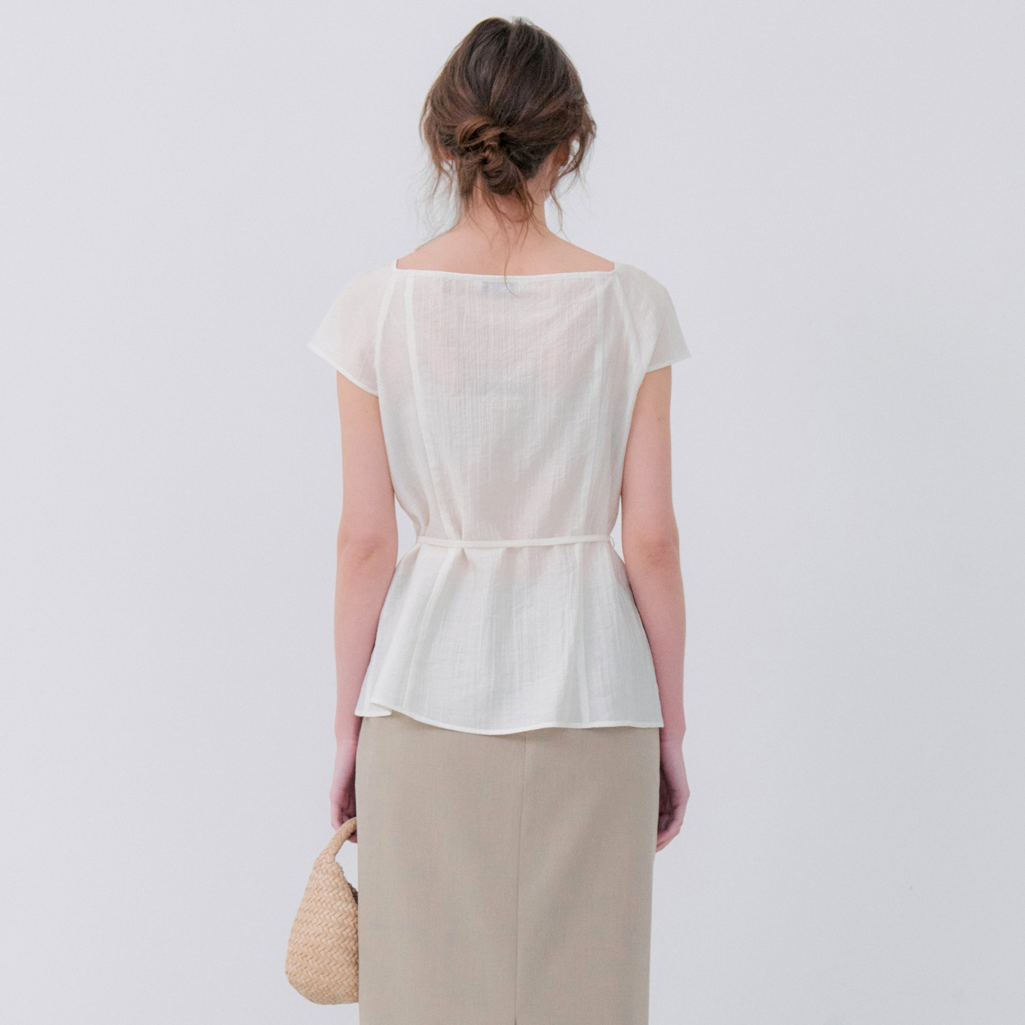 NOTIA WIDE NECK BLOUSE - IVORY