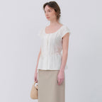 NOTIA WIDE NECK BLOUSE - IVORY