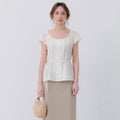 NOTIA WIDE NECK BLOUSE - IVORY