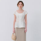 NOTIA WIDE NECK BLOUSE - IVORY