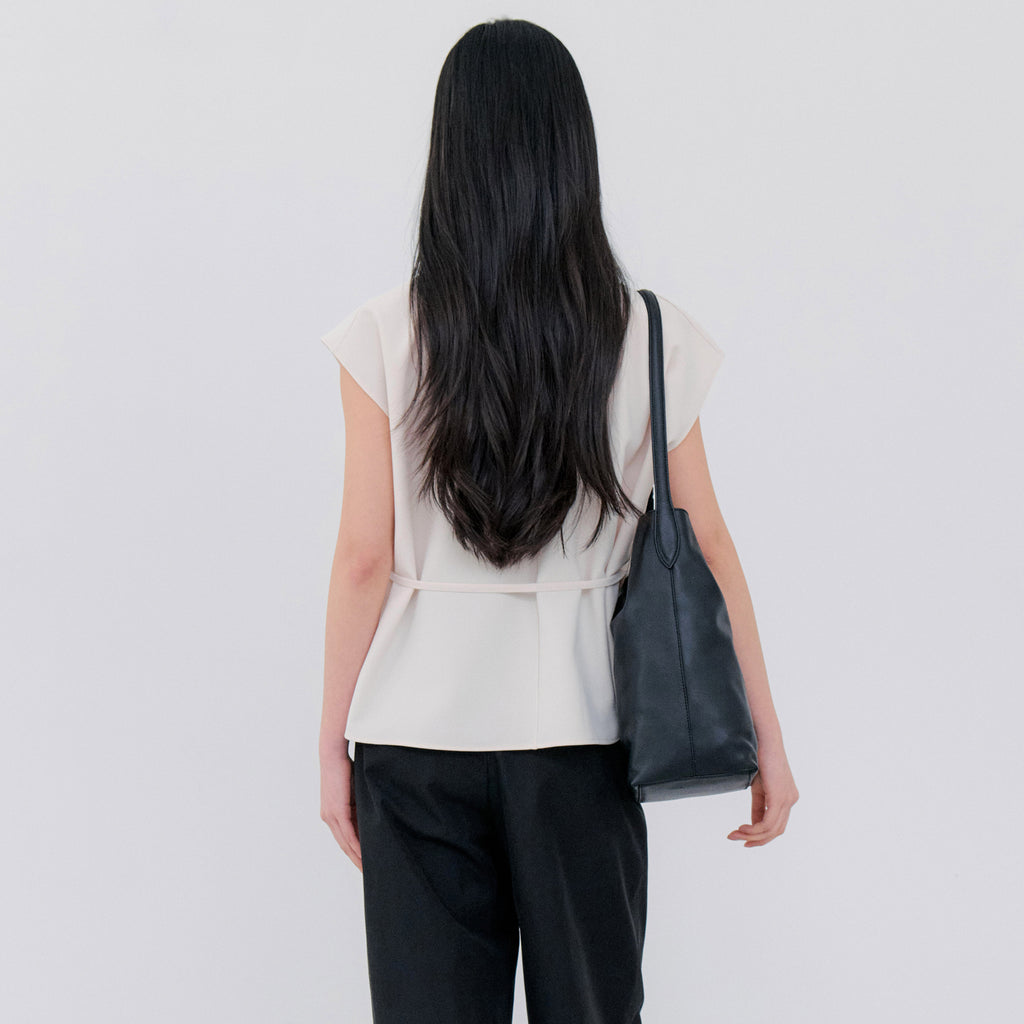 NOTIA DRAPE DOLMAN BLOUSE - LIGHT BEIGE