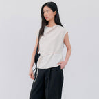 NOTIA DRAPE DOLMAN BLOUSE - LIGHT BEIGE